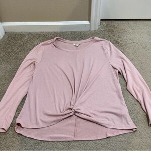 Style & Co. Light Pink Twist Front Blouse
